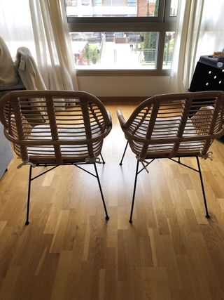 Sillas de salón ratán y metal