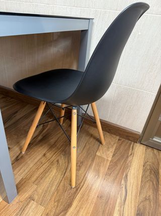 Set 2 Sillas Negras Patas Madera