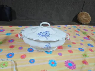 Sopera Vintage Porcelana Azul y Blanca