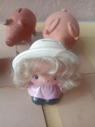 4 huchas de cerdito de barro