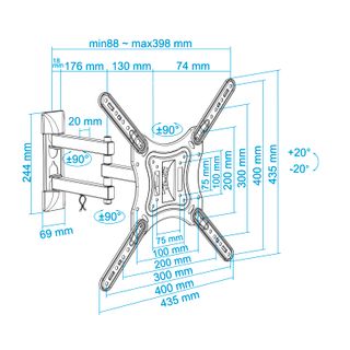 SOPORTES DE TV HASTA 42" ARTICULADOS