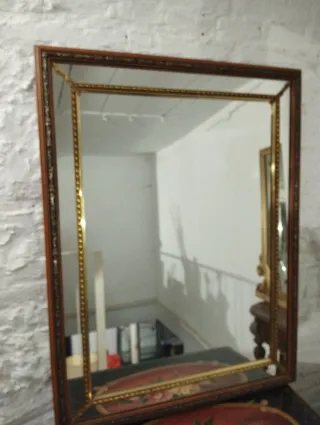 Espejo antiguo madera y dorado