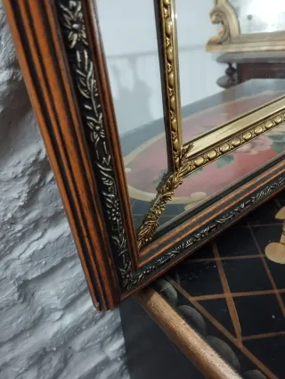 Espejo antiguo madera y dorado