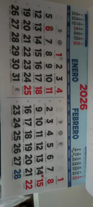 Calendario de pared 2026