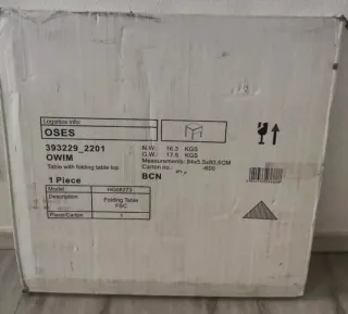 Mesa plegable blanca nueva