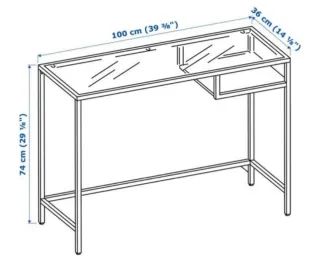 Escritorio IKEA VITTSJÖ cristal y metal