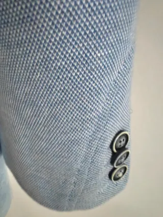 Americana Massimo Dutti Algodón Azul