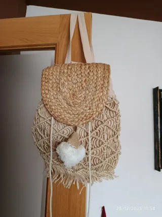 Mochila de yute y macramé