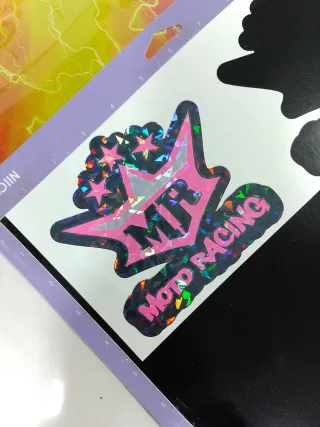 Pegatinas MR Moto Racing Rosa Fluor