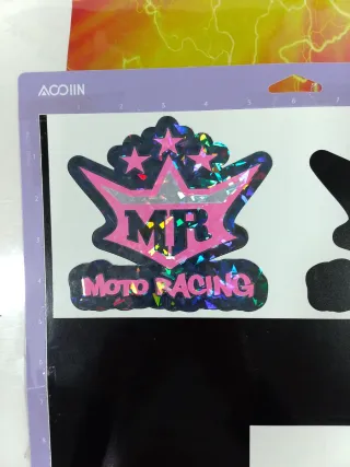 Pegatinas MR Moto Racing Rosa Fluor