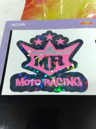 Pegatinas MR Moto Racing Rosa Fluor