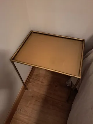 2 Mesitas Hierro Cobre y Dorado