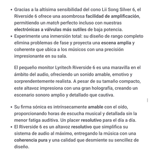 Cajas de Alto Rendimiento Lyric Riverside 6