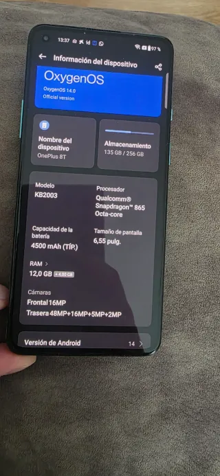 OnePlus 8T 256GB 12GB Ram-version más potente!!!