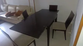 Mesa comedor extensible + 6 sillas madera