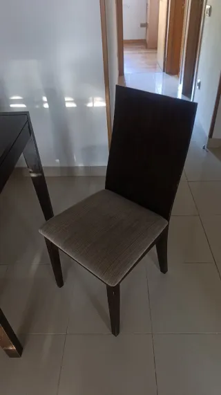 Mesa comedor extensible + 6 sillas madera