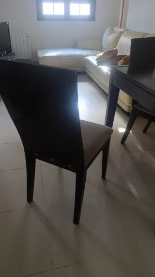 Mesa comedor extensible + 6 sillas madera