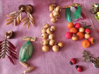 Belén figuras: animales y frutas