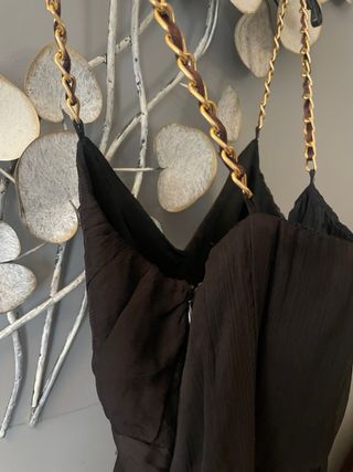 Vestido fiesta marrón ZARA T.M