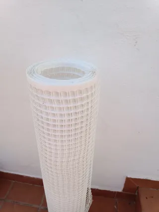 Malla Plástico Blanco Agujero Cuadrado 1x10
