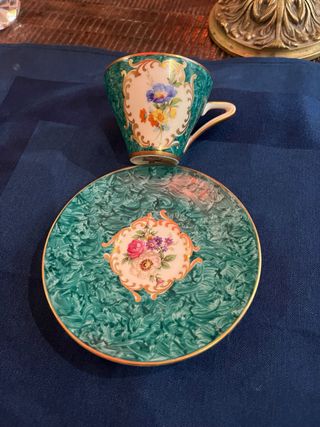 Taza y platillo KM Bavaria pintado a mano