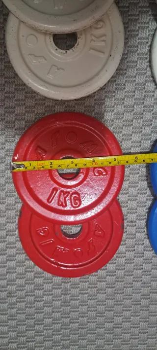 Lote 8 discos pesas 1 kg