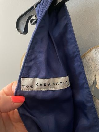 Vestido fiesta midi ZARA azul