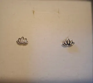 Pendientes Lotus Brillante Plateado