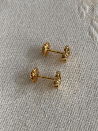 Pendientes Oro Ley 18K Trébol Nacar NUEVOS
