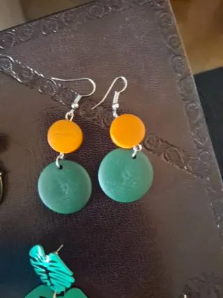 Lote Pendientes Verdes y Dorados