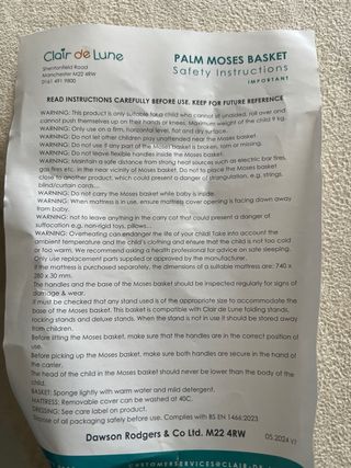 Moisés Cuna Natural Mimbre y Madera