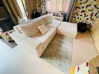 Sofá modular beige de tela