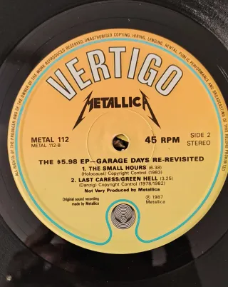Metallica LP Garage Days Re-Revisited 1987