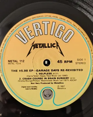 Metallica LP Garage Days Re-Revisited 1987