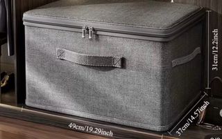 2 Cajas de Almacenamiento Tela Gris