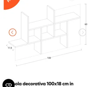 Mensola decorativa legno rovere cubo