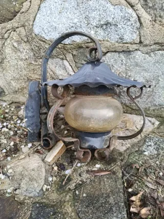 Aplique rústico vintage metal y cristal