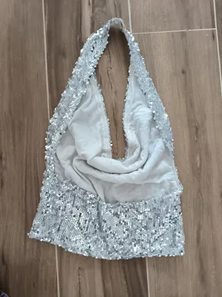 Top lentejuelas plateado