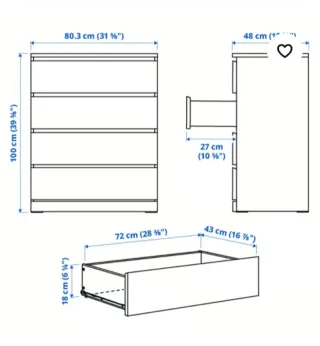 Cómoda Malm Ikea Blanca