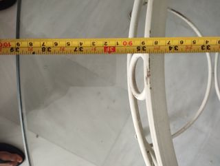 Mesa comedor redonda cristal y metal