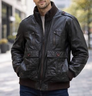 Chaqueta de piel auténtica