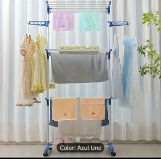 Perchero Plegable Multifuncional Azul