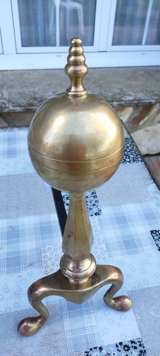 2 Morillos de Chimenea de Latón Restaurados