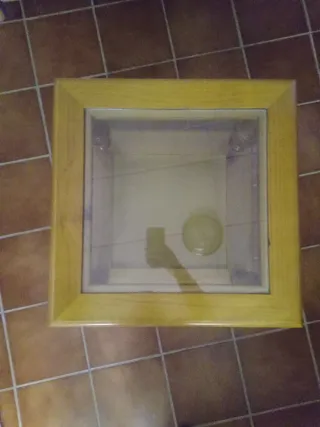 Mesa baja de centro de  madera y  con cristal