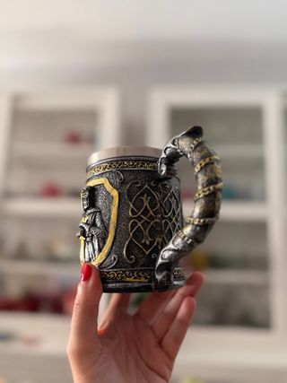 Taza Medieval Acero Inoxidable Caballero
