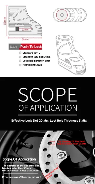 Candado Disco Moto Veison DX3-1