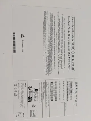 MacBook Air M3 15 16GB RAM 512GB SSD Plata