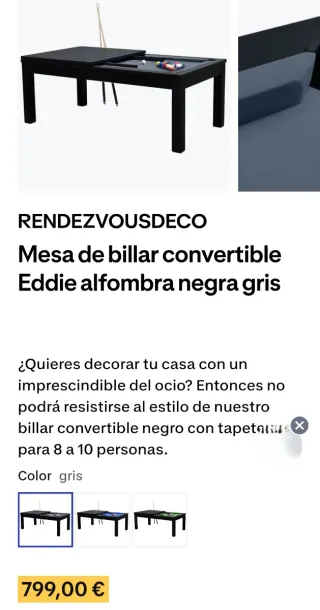 Mesa de billar convertible Decathlon