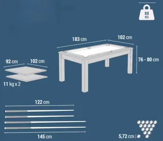Mesa de billar convertible Decathlon