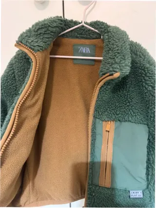 Abrigo niño Zara borreguito verde